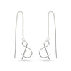 Silver Ampersand On Chain Ear Threaders Earrings