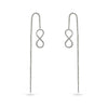 Silver Forever Love On Chain Ear Threaders Sterling Silver Rhodium Earrings