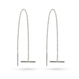 Silver Bar On Chain Ear Threaders Earrings